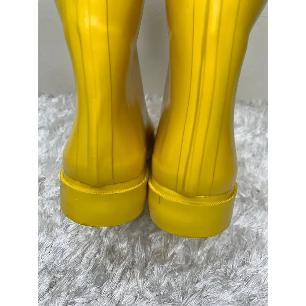 Yellow Rain Boots Classic Preppy Sz 9 College City Waterproof